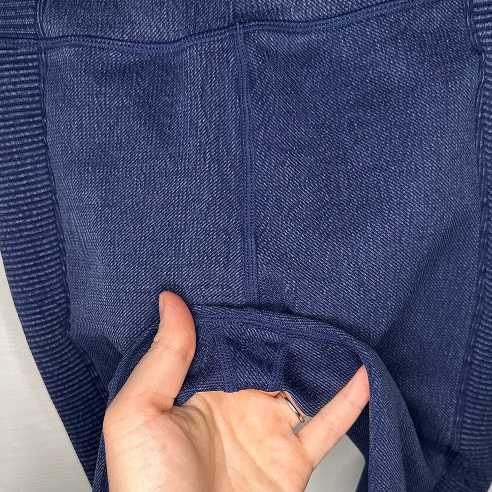 Aerie High-Waisted Ribbed Navy Blue Leggings - Picture 6 of 9